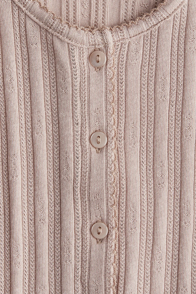 Pointelle jersey vest top