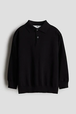 Fine-Knit Polo Shirt