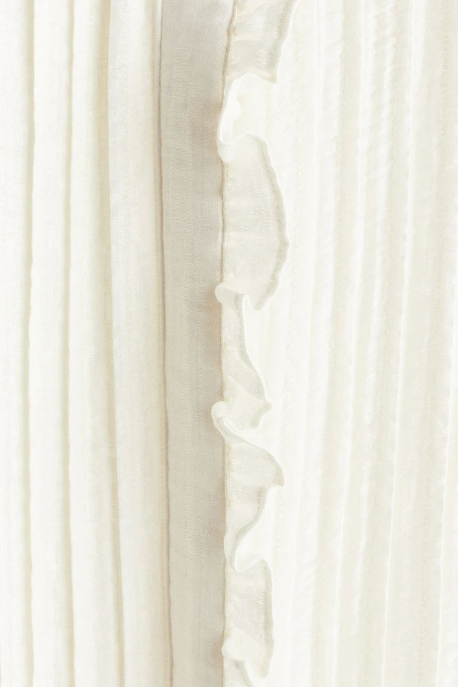 Ruffle-trimmed Muslin Blouse