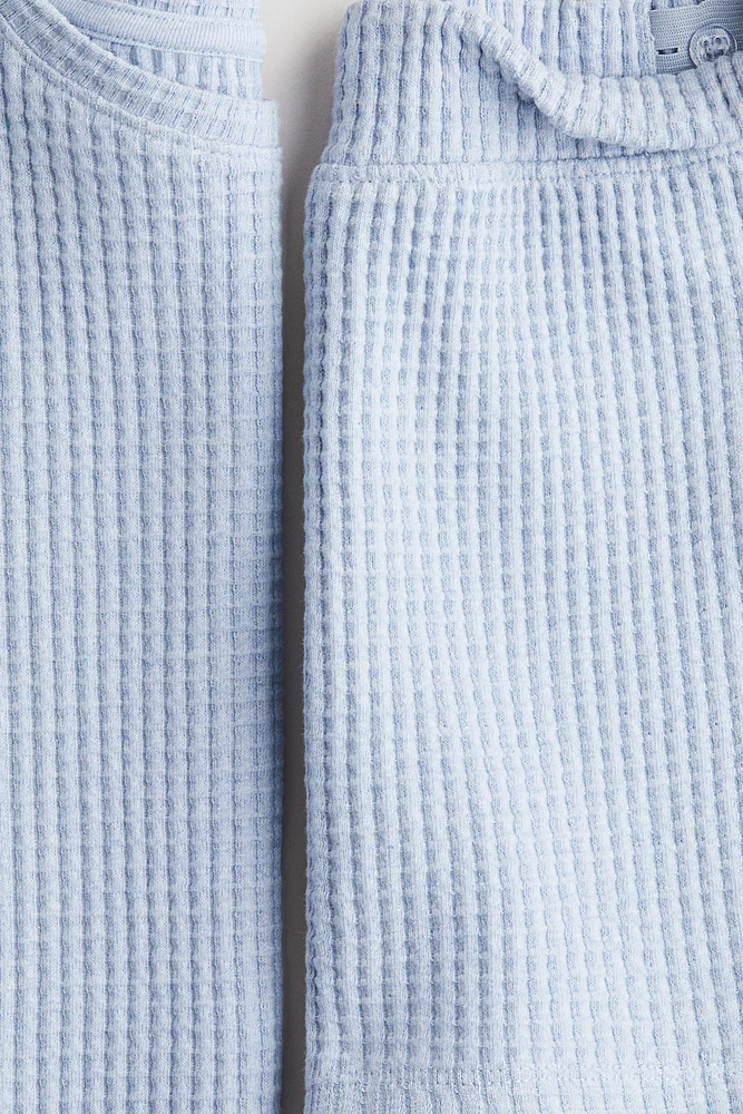2-Piece Waffled Jersey Set