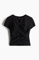 Bead-Detail Ruched Top