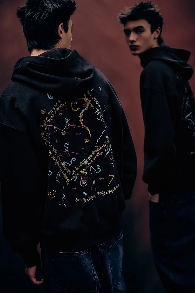 Oversized Fit Printed Hoodie