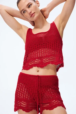 Crochet-Look Beach Tank Top