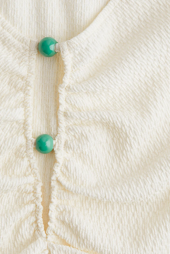 Bead-Detail Ruched Top