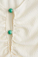 Bead-Detail Ruched Top