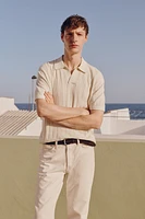 Regular Fit Linen-Blend Polo Shirt