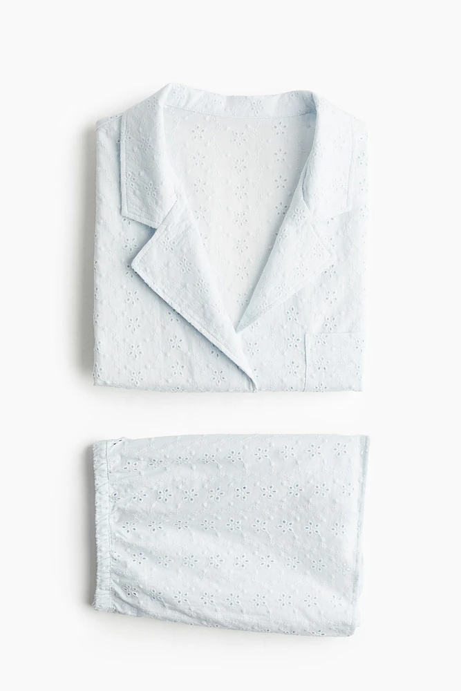 Pajamas with Eyelet Embroidery