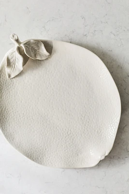 Lemon-shaped Stoneware Serving Plate