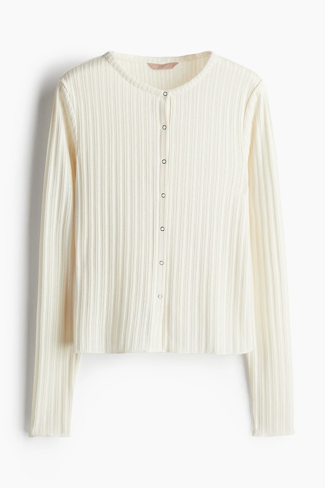 Rib-knit Cardigan