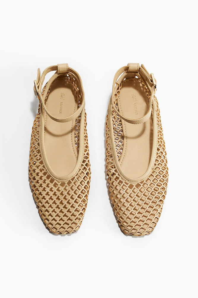 Perforated Leather Ballet Flats