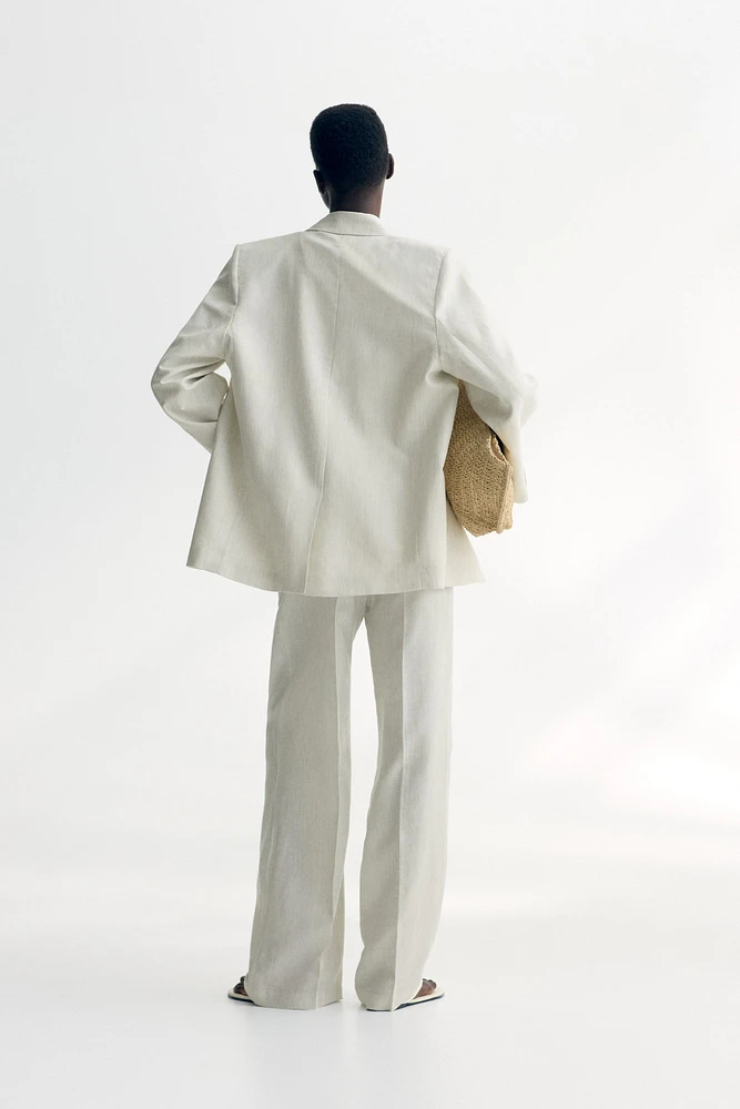 Linen-Blend Blazer