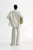 Linen-Blend Blazer