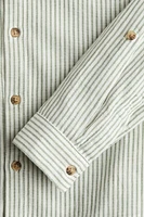 Linen-Blend Band Collar Shirt