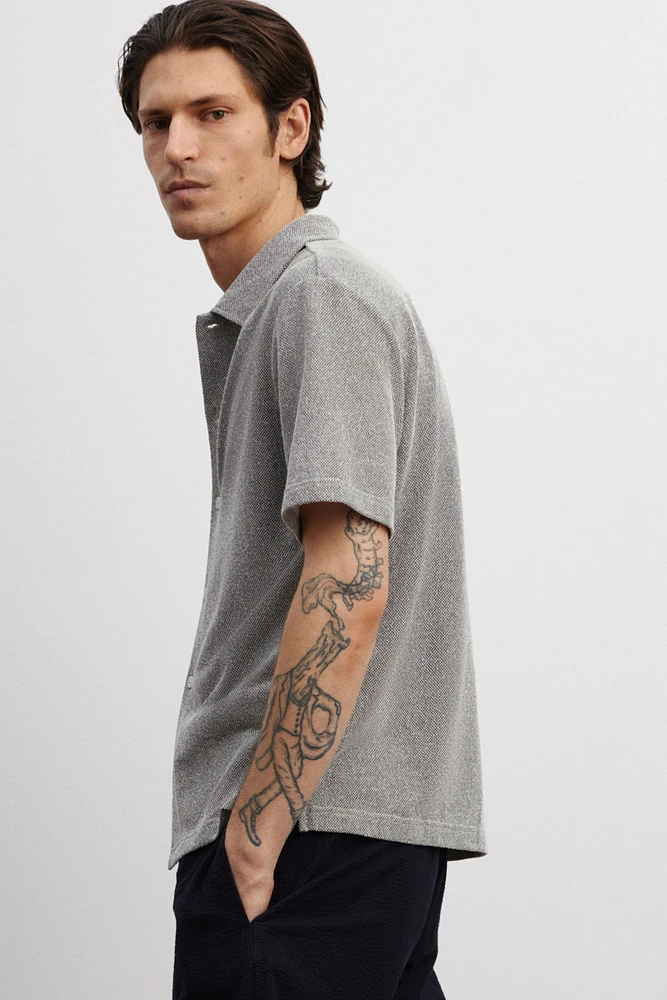 Regular Fit Short-Sleeved Piqué Shirt