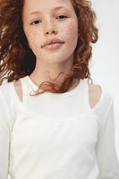 Picot-Trimmed Ribbed Top