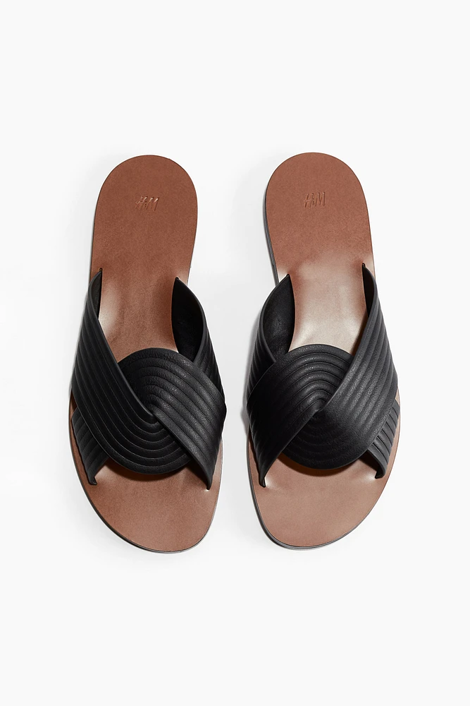 Fluted-Strap Sandals
