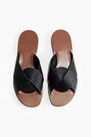 Fluted-Strap Sandals