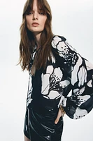 Crinkled Chiffon Blouse