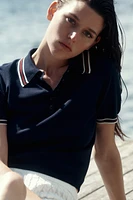 Fine-Knit Polo Shirt