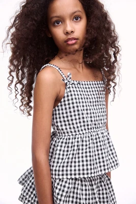 Bow-Detail Peplum Top