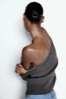 Bead-Detail Off-the-Shoulder Top