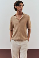 Regular-Fit Textured-Knit Resort Shirt