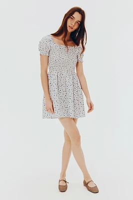 Smocked Poplin Dress