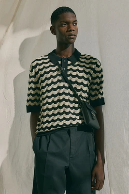 Regular-Fit Pointelle-Knit Polo Shirt