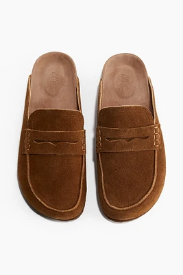 Leather Mule Loafers