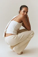 Flared Rib-Knit Pants