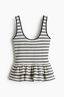 Textured-Knit Peplum Tank Top
