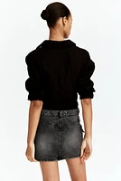 Denim Cargo Mini Skirt
