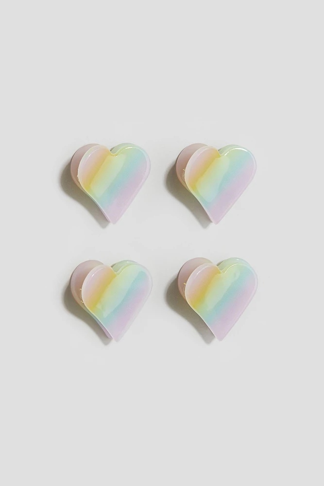 4-Pack Heart-Shaped Hair Claws