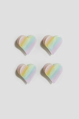 4-Pack Heart-Shaped Hair Claws