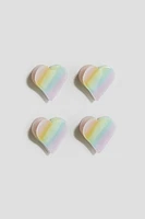 4-Pack Heart-Shaped Hair Claws