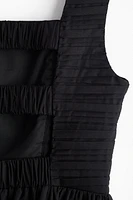 Pintuck-Detail Dress with Flared Skirt