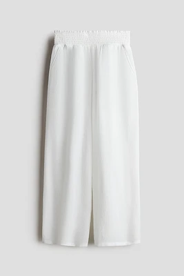 Smocked Crinkled Pants