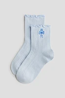 5-Pack Overlocked-Edge Pointelle Socks