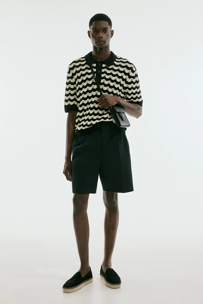 Regular-Fit Pointelle-Knit Polo Shirt