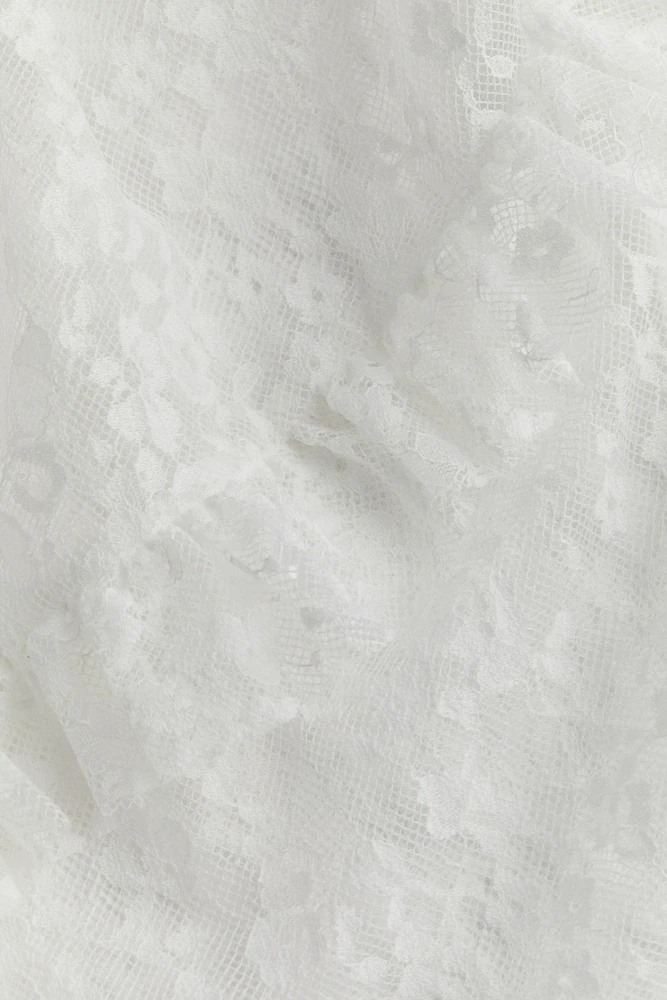 Ruffle-trimmed Lace Dress
