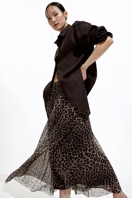 Pleated Mesh Skirt