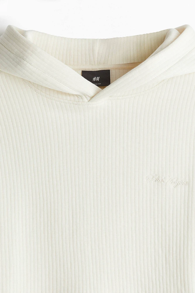 Loose Fit Ribbed Hoodie