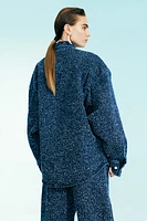 Oversized Bouclé Denim Jacket