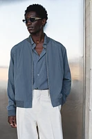 Regular-Fit Lyocell-Blend Bomber Jacket