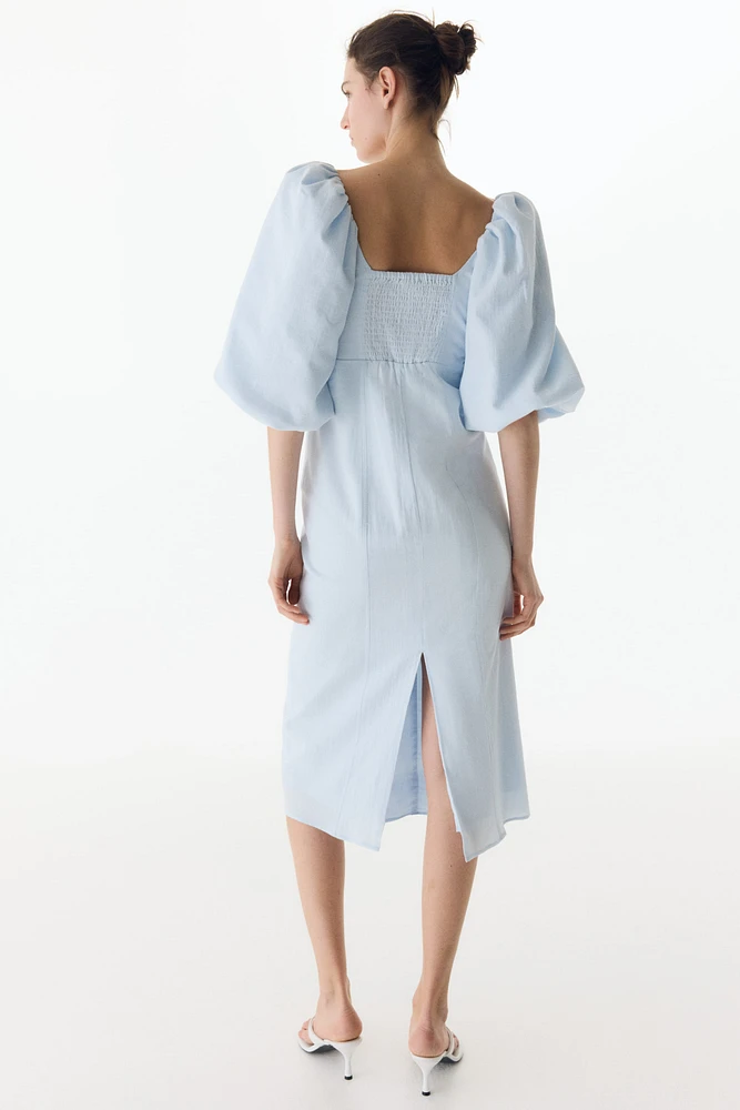 MAMA Balloon-Sleeved Cotton Dress