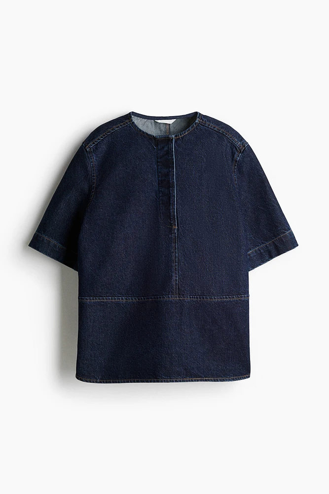 Denim Pullover Top