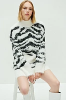 Fluffy-knit mini skirt