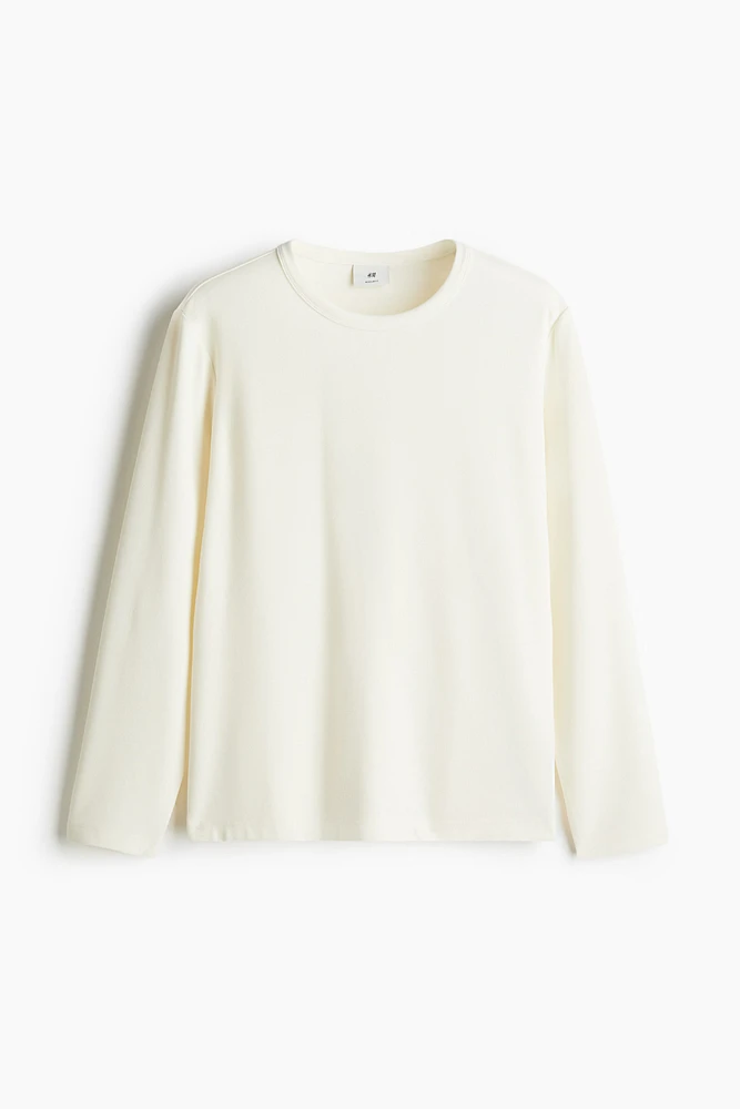 Regular Fit Long-Sleeved Waffled Shirt