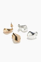 2 Pairs Dome Earrings