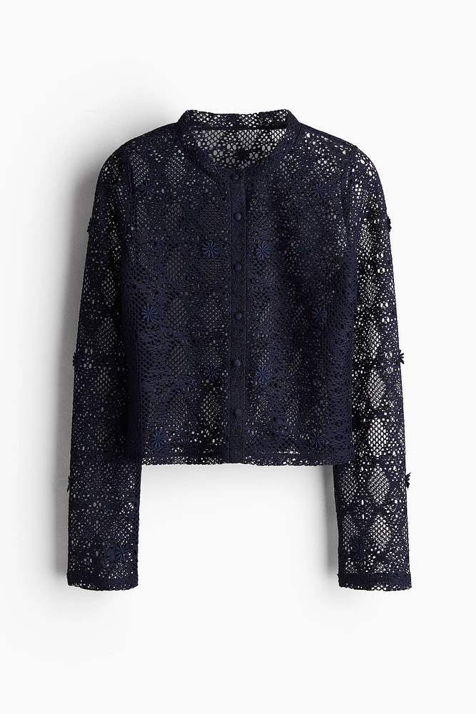 Hole-patterned cardigan